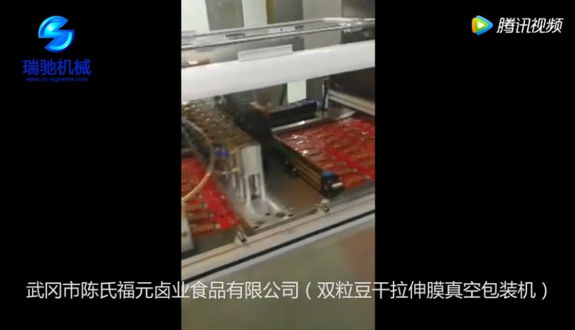 上海双粒豆干拉伸膜真空包装机
